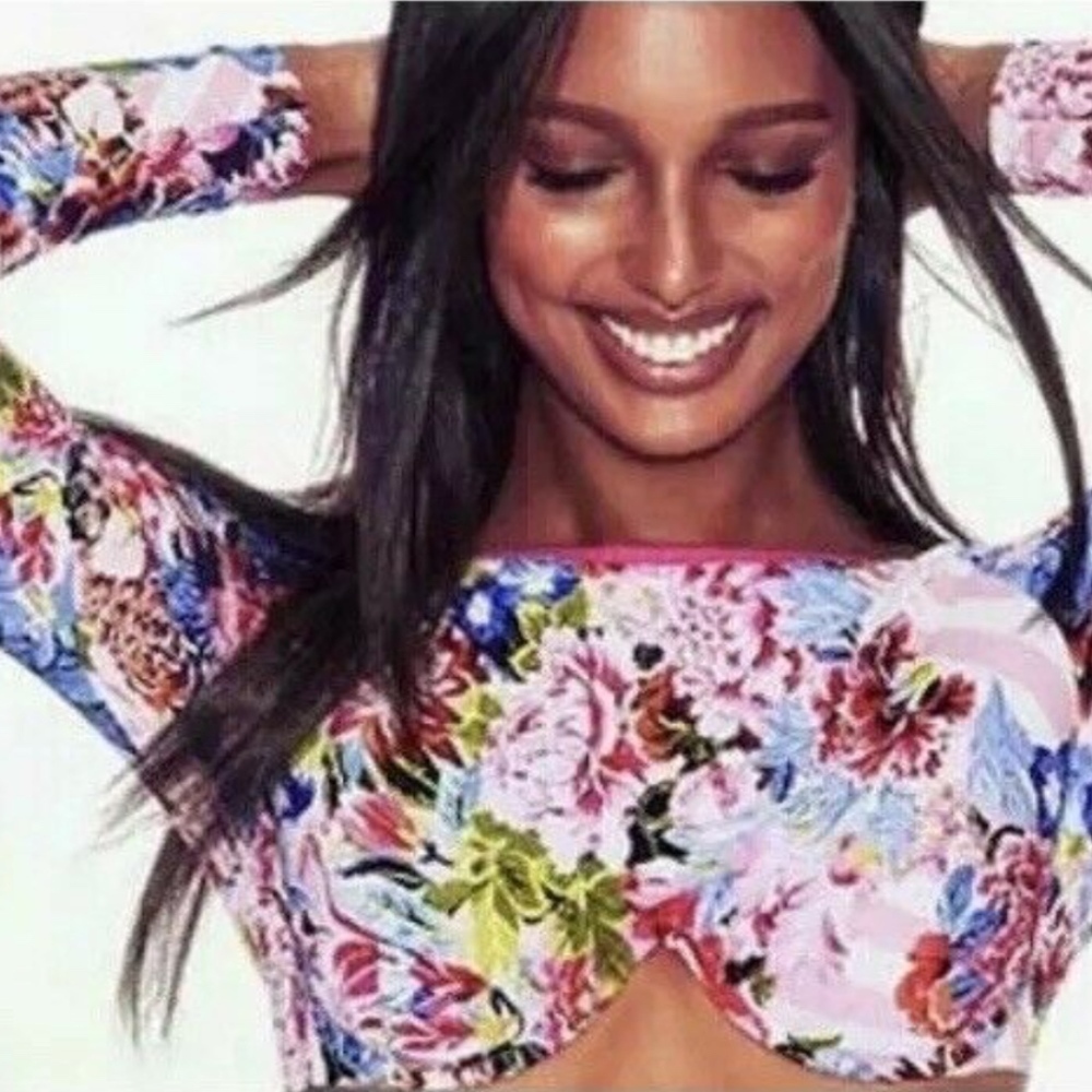 Victoria’s Secret Mary Katrantzou 2018 Floral Mesh Underwire Crop Top (S) NWT - Picture 3 of 7